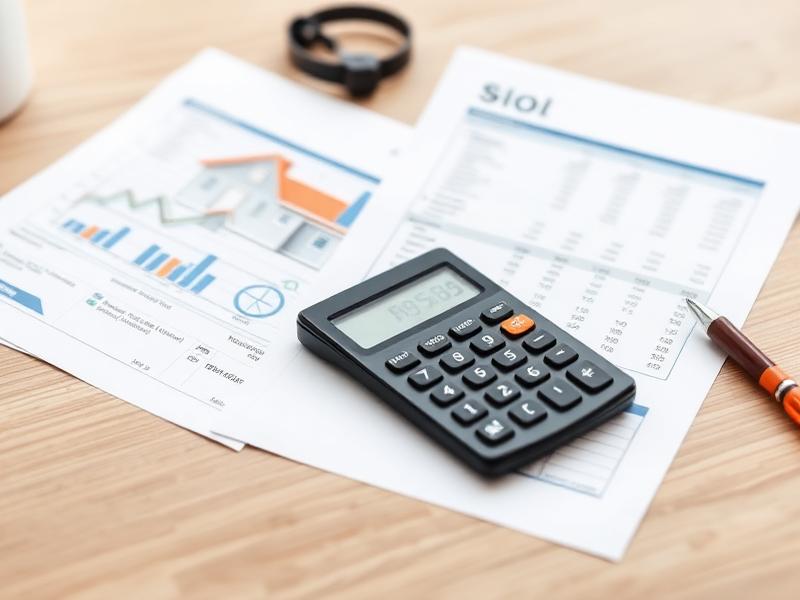 Calculator and documents analyzing home improvement costs and ROI